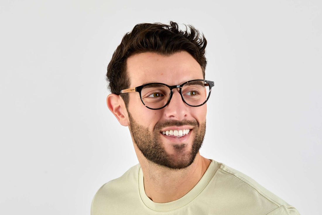 Hombre con gafas ovaladas Hope Black, Black Tortoise