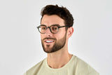 Hombre con Gafas de Acetato Verde Maravilla, Geométricas Redondas Verdes