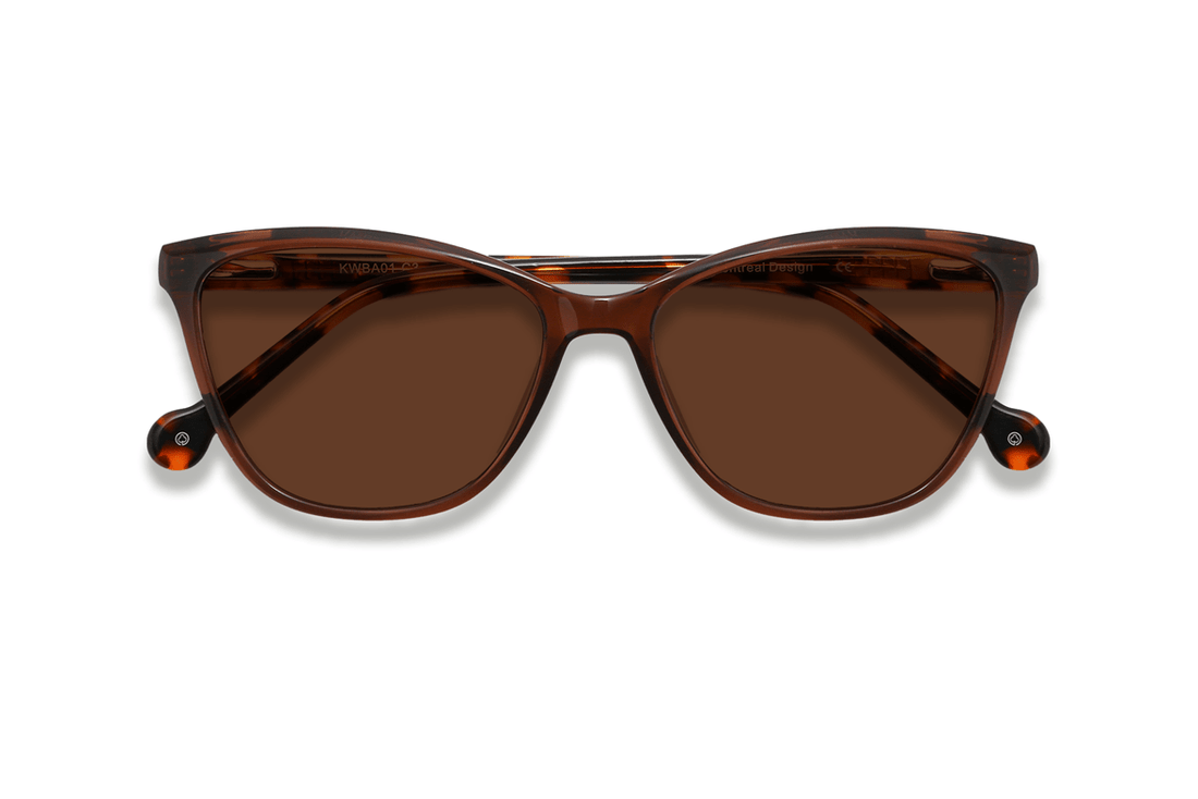 Allure Brown, Gafas de sol marrón ojo de gato - vista frontal plegada