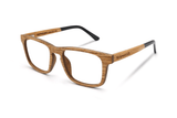 Negrita Rubia, Gafas Rectangulares de Madera de Cebra Amarilla - Anguladas