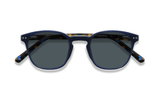 Dare Navy, Gafas de sol retro cuadradas azul marino - vista frontal plegada
