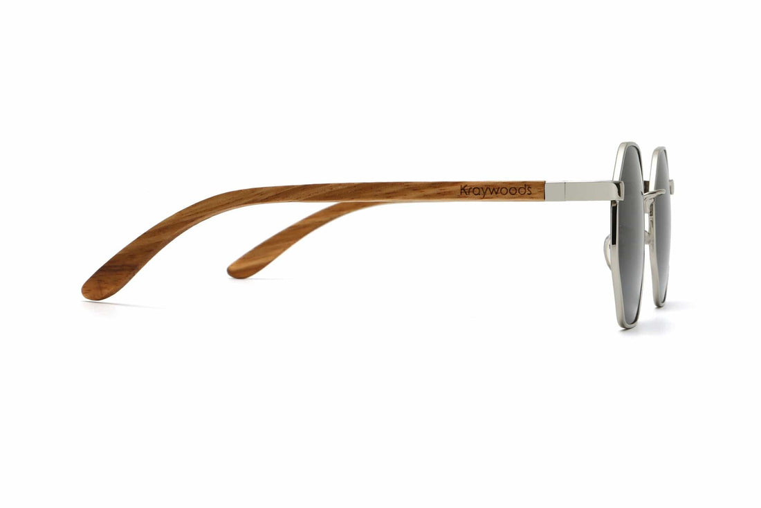 Daze, Gafas de sol octogonales de metal plateado - Laterales