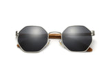 Daze, Gafas de sol octogonales de metal plateado - Plegadas