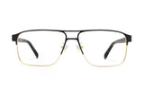Euforia, Gafas retro rectangulares de metal dorado - Delantero
