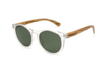 Funk, Gafas de sol redondas con montura transparente y lentes verdes - Acodadas