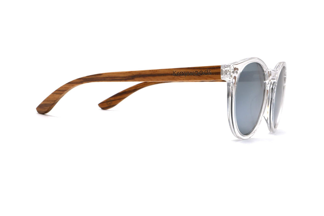 Groove, Gafas de sol reflectantes con montura redonda transparente - Lateral