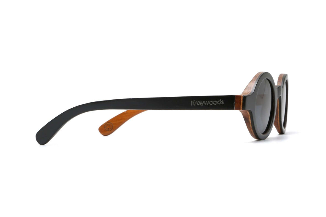 Magnolia, Gafas de sol redondas pequeñas de madera - Lateral