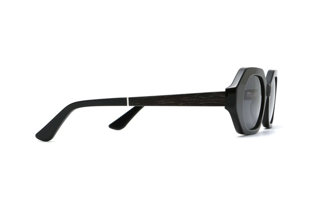 Mia Negro, Gafas de sol geométricas octogonales negras - Lado