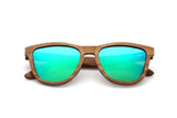 Racer, Gafas de sol de madera con espejo verde polarizado - Plegadas