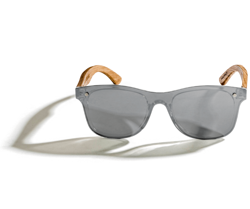 Gafas de sol Kraywoods Rover, Gafas de sol cuadradas reflectantes plateadas 100% UV polarizadas