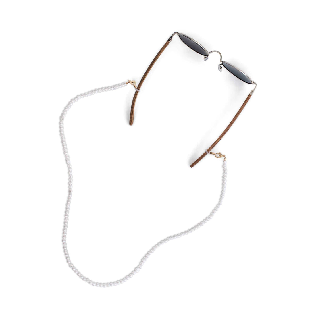 Cadena para gafas - Cadena para gafas de perlas blancas
