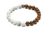 Bracciale in marmo con perline di legno per donna