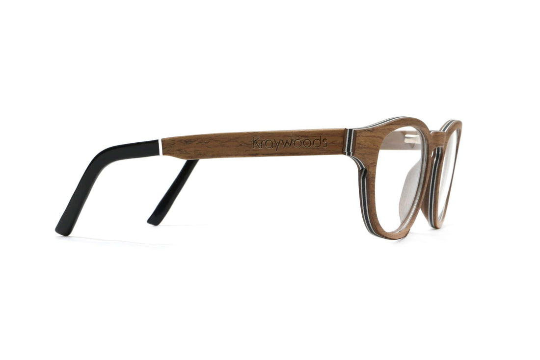 Harmony Brown, Bicchieri quadrati arrotondati in legno - Lato