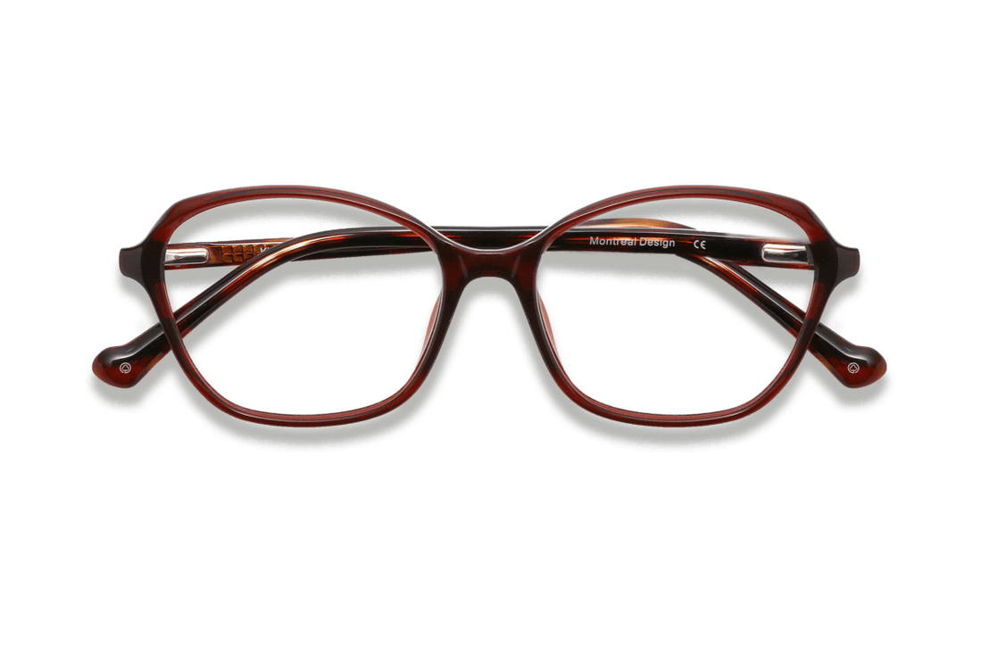 Glee Red, Occhiali geometrici in acetato rosso - pieghevoli