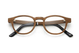 Harmony Brown, Occhiali quadrati in legno arrotondati - piegati