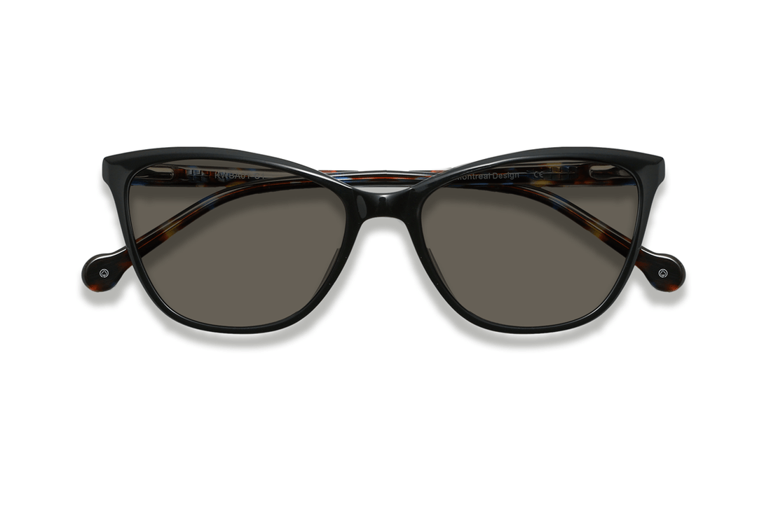 Allure Black, occhiali da sole Cat Eye Black - vista frontale piegata