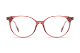 Felicity Pink, Oval Pink Acetate Glasses - フロント