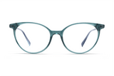 Cermin mata Felicity Blue, Biru Oval Turquoise Acetate - Depan