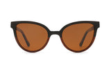 Ivy, Cermin Mata Hitam Cat-Eye Kayu Dua Nada dengan Kanta Polarized - Depan