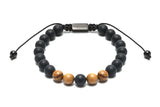 Onyx Hitam & Macrame Gelang Manik Kayu 
