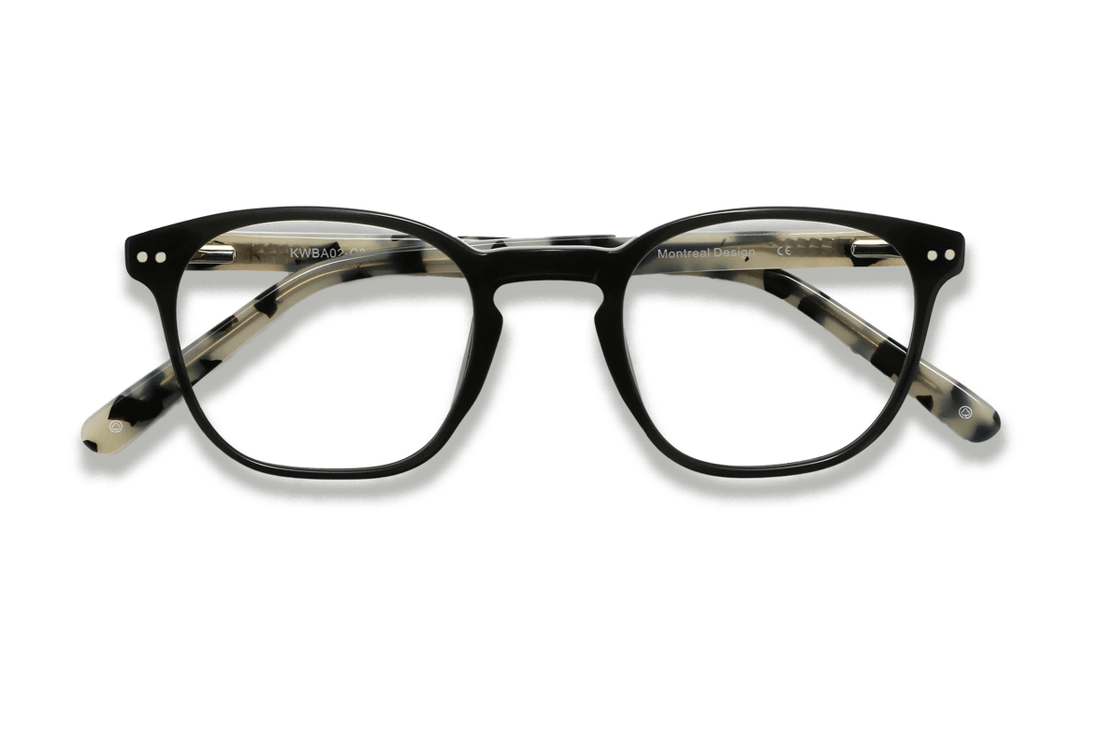 Dare Black, Cermin Mata Asetat Hitam Persegi Retro - Dilipat
