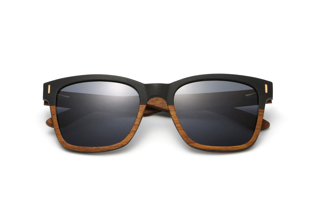 Oxford, Cermin Mata Hitam Kayu Persegi Polarized - Dilipat