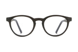 Ceria Hitam, Cermin Mata Kayu Oak Bulat Retro - Depan