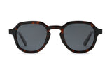 Hudson, Cermin Mata Hitam Geometrik Retro Square - Depan