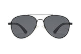 Leo, Cermin Mata Hitam Aviator dengan Kanta Terpolarisasi - Depan