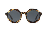 Cermin Mata Hitam Meteor, Tortoise Brown Octagon - Depan
