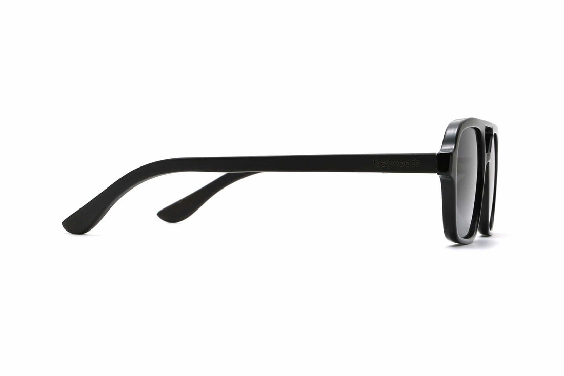Cermin mata hitam Ryder Black Retro Aviator - Sisi