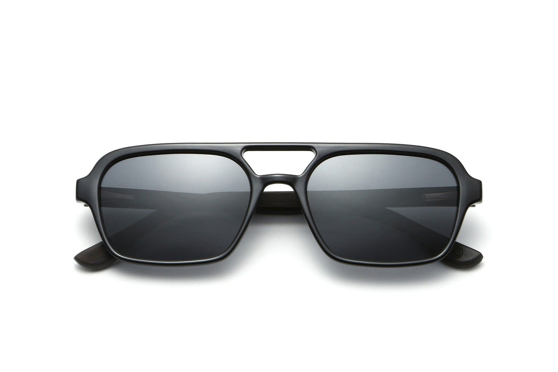 Cermin mata hitam Ryder Black Retro Aviator - Dilipat