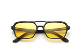 Ryder Yellow, Cermin Mata Hitam Retro Aviator - Dilipat