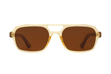 Tanner, Cermin Mata Hitam Aviator Retro Coklat Lutsinar - Depan