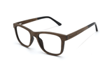 Dapper Bruin, Vierkante Walnoot Houten Bril - Schuin