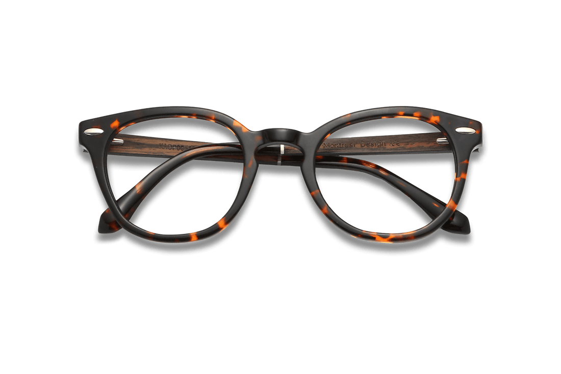 Fierce Black, Ronde zwarte bril met dik montuur - Gevouwen