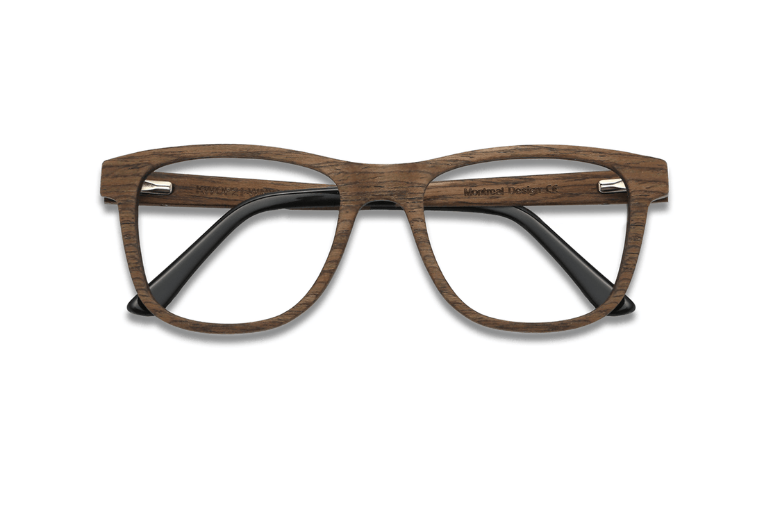 Dapper Bruin, Vierkante Walnoot Houten Bril - Gevouwen