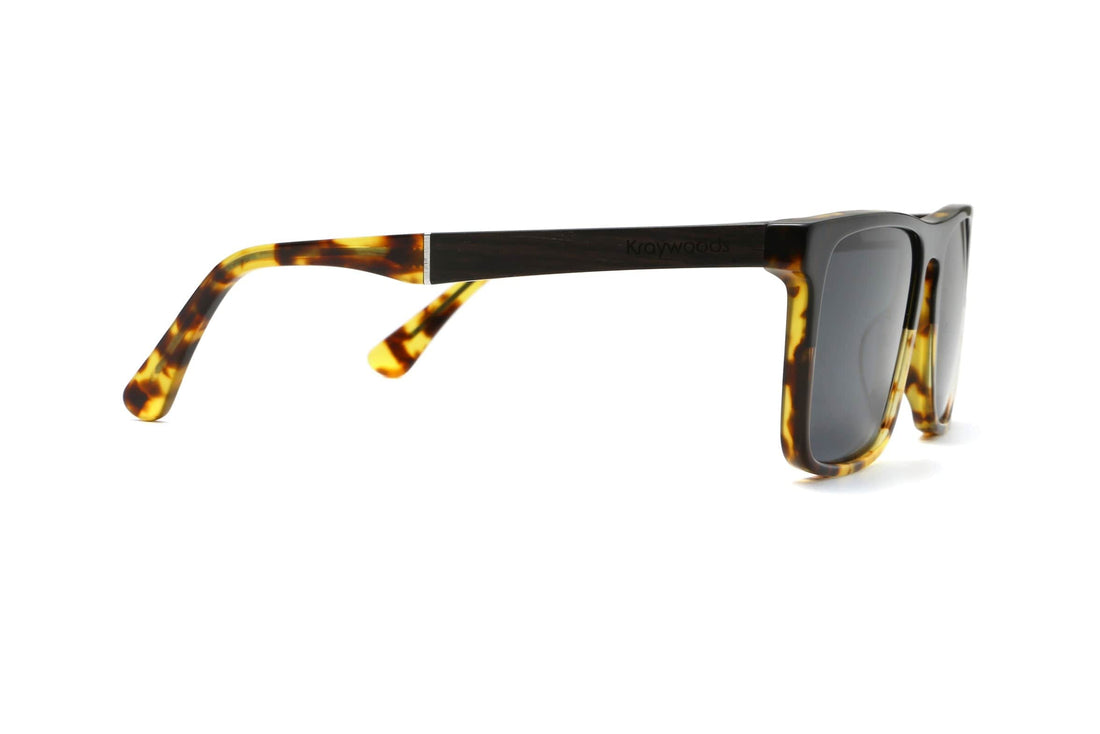 Prostokątne okulary przeciwsłoneczne Felix Yellow Tortoise - Side