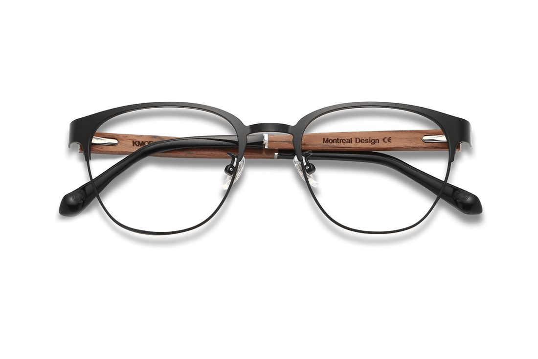 Honest Black, czarne okulary Browline - składane