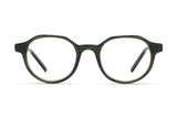 Wonder Green, Óculos Geométricos Redondos de Acetato Verde - Frente