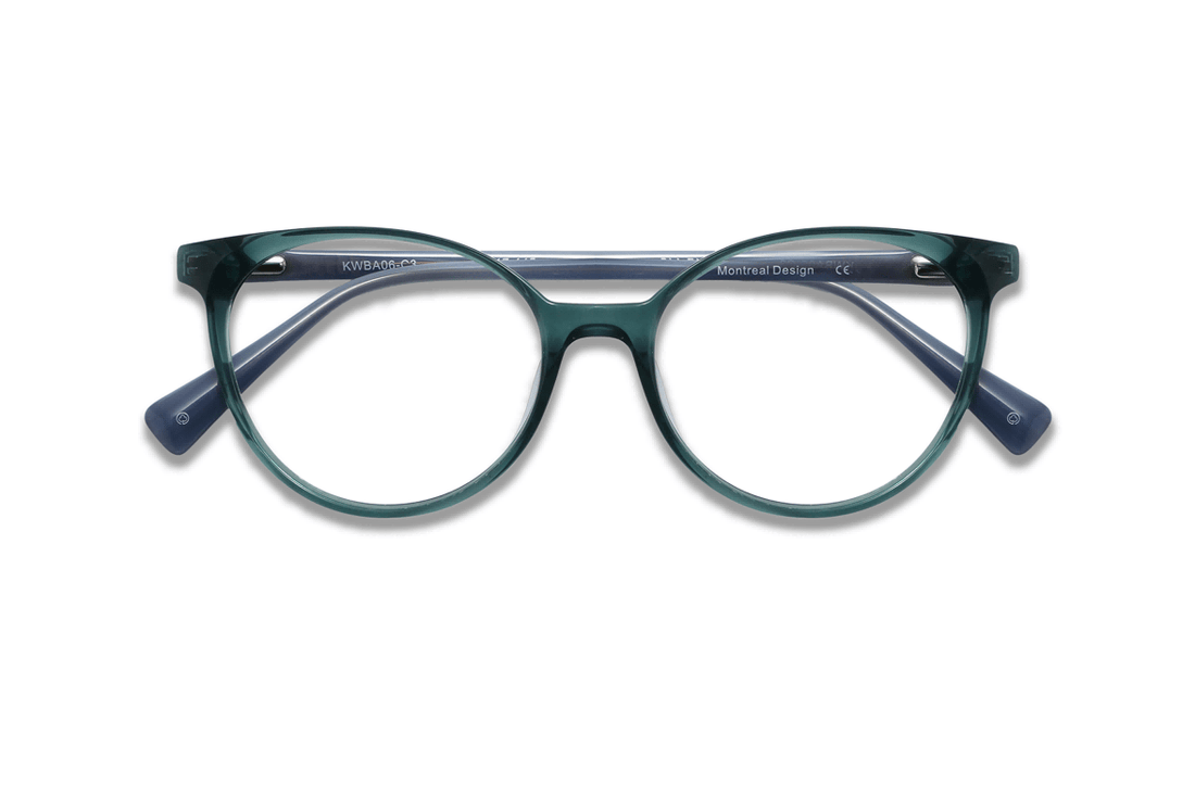 Felicity Blue, Óculos Ovais de Acetato Azul Turquesa - Dobrados