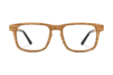 Loiro arrojado, Retângulo amarelo Zebra Wood Glasses - Frente