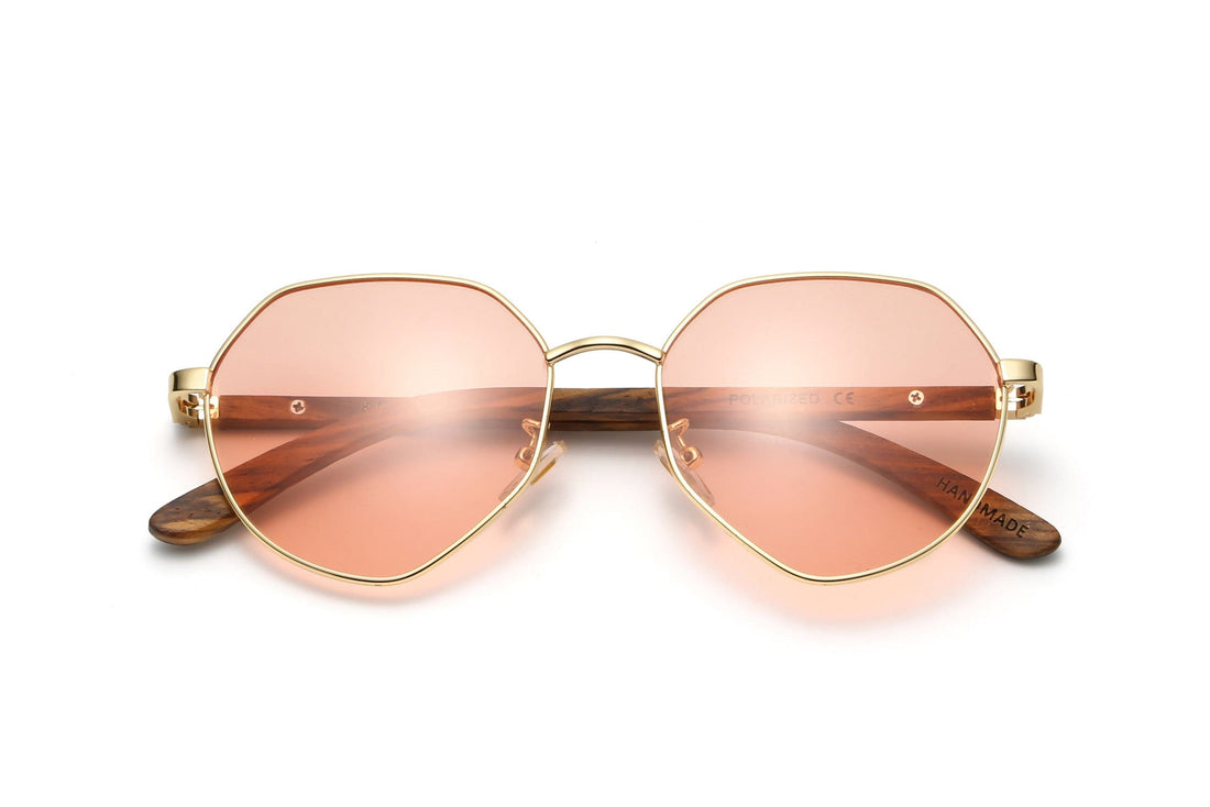 Elton John Solglasögon i Rosa Hexagon - Vikbara